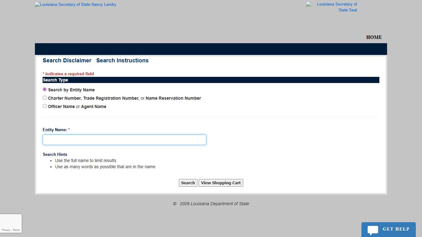 Search for Louisiana Business Filings