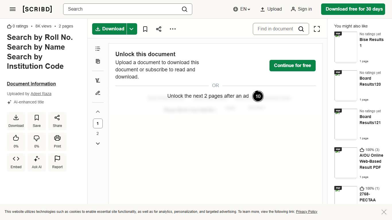 Search by Roll No. Search by Name Search by Institution Code | PDF
