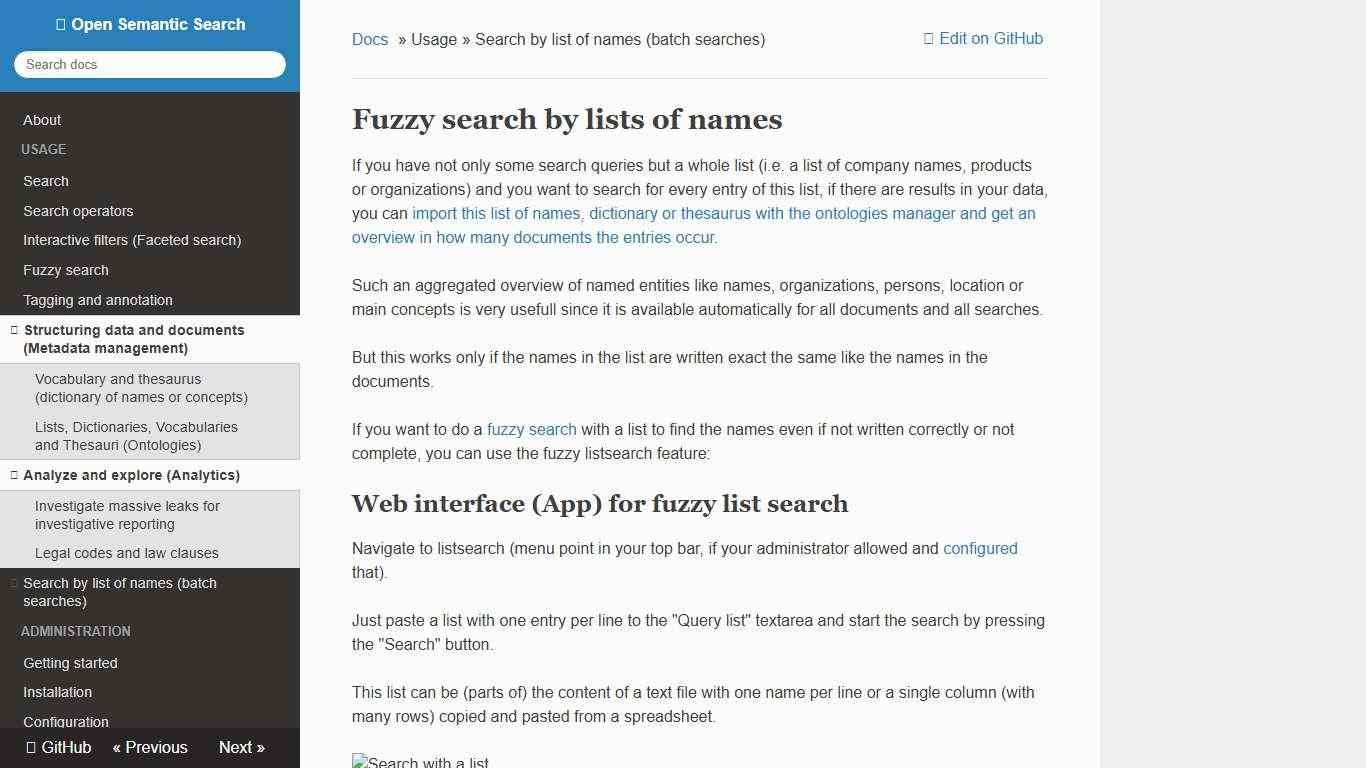 Search by list of names (batch searches) - Open Semantic Search